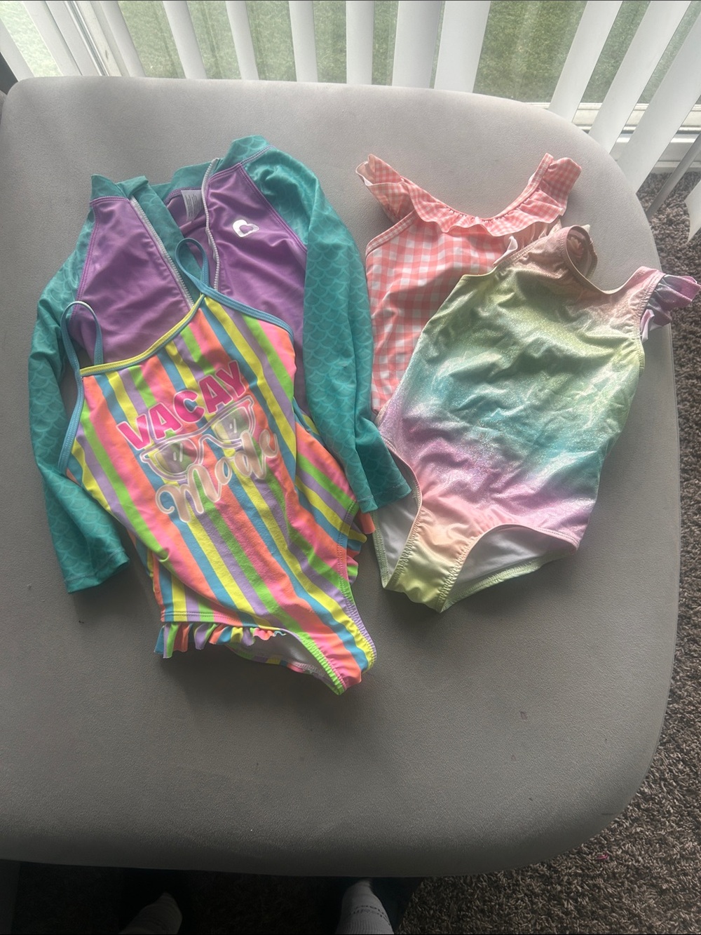 Girls' Multicolor Striped One-Piece Swimsuit - Vacay Vibes